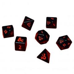 Heavy Metal Black and Red 7 RPG Dice Set for Dungeons & Dragons