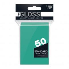 PRO-Gloss 50ct Standard Deck Protector® sleeves: Aqua