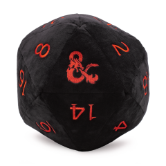Jumbo Black and Red D20 Dice Plush for Dungeons & Dragons
