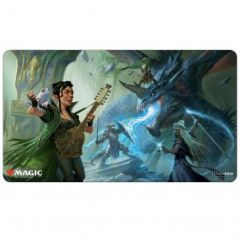 Adventures in the Forgotten Realms Playmat V1 featuring The Party Fighting Blue Dragon for Magic: The Gathering