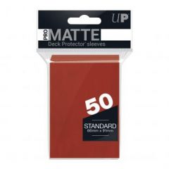 PRO-Matte 50ct Standard Deck Protector® sleeves: Red