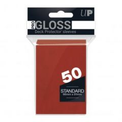 PRO-Gloss 50ct Standard Deck Protector® sleeves: Red