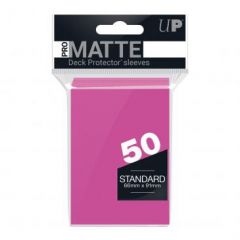 PRO-Matte 50ct Standard Deck Protector® sleeves: Bright Pink